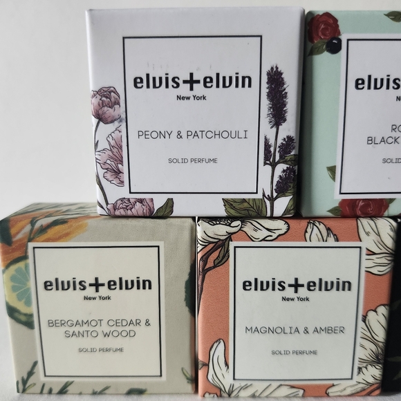 Elvis + Elvin Solid Perfume 5 Pack Set - Bamboo, Peony, Magnolia, Rose - Picture 3 of 12